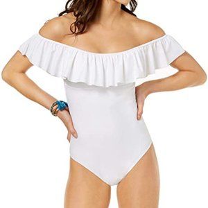 Raisins Off-The-Shoulder Cheeky One-Piece Swimsuit